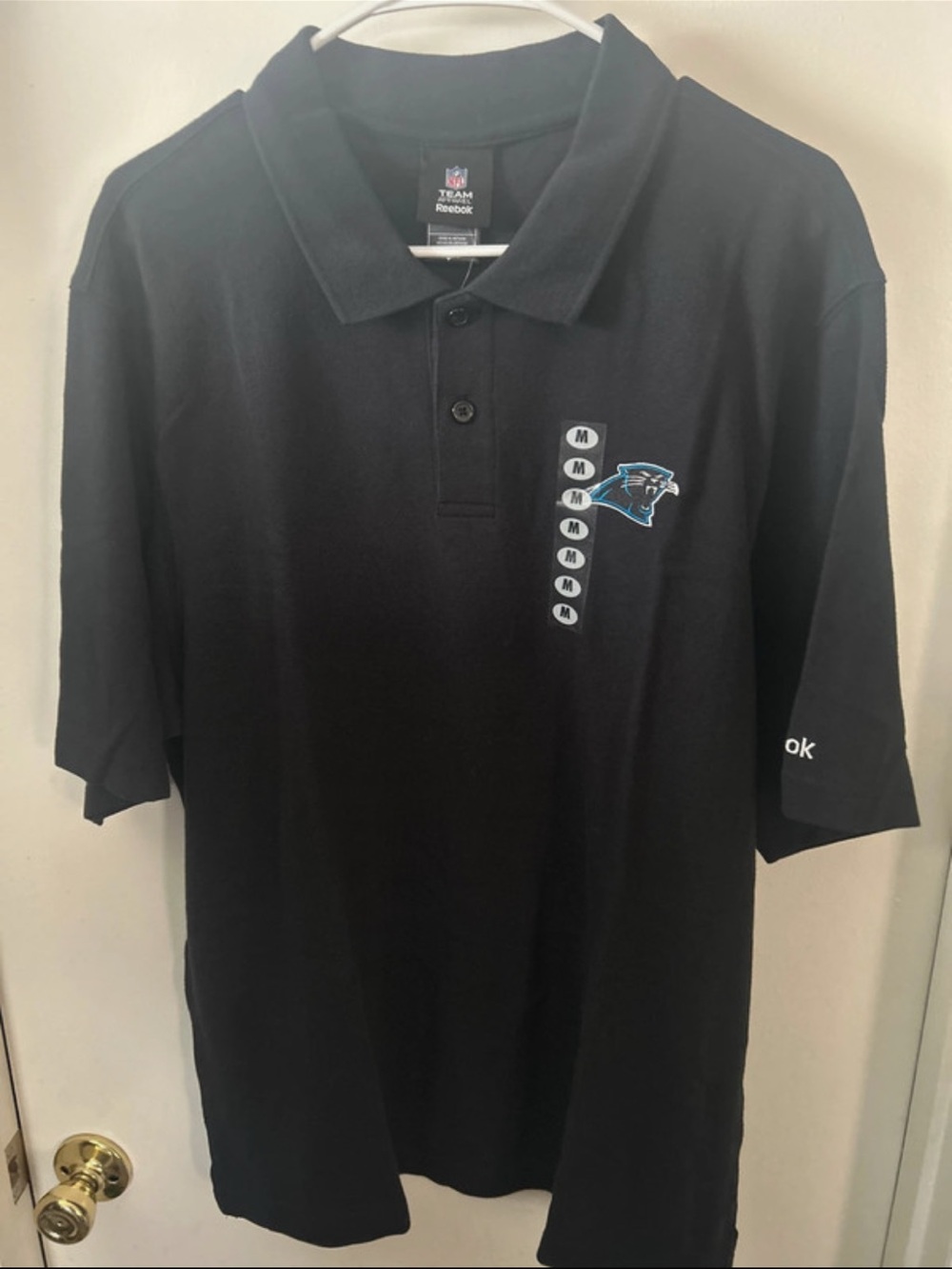 Reebok Men’s Carolina panthers polo new size medium